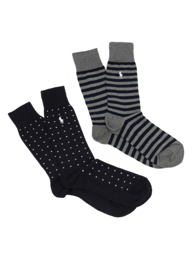 Čarape Polo by Ralph Lauren Dot Stripe Crew Socks 2Pack Višebojno | 449655259002