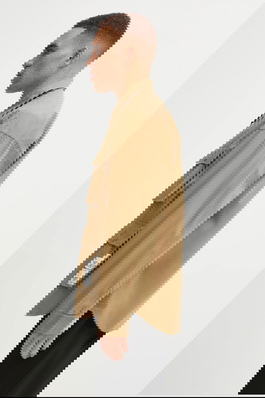 Košulja Neighborhood NEIGHBORHOOD Utility Long Sleeve Shirt with Classic Collar, Regular Fit, Cotton Bež | 252AQNH.SHM04, 1