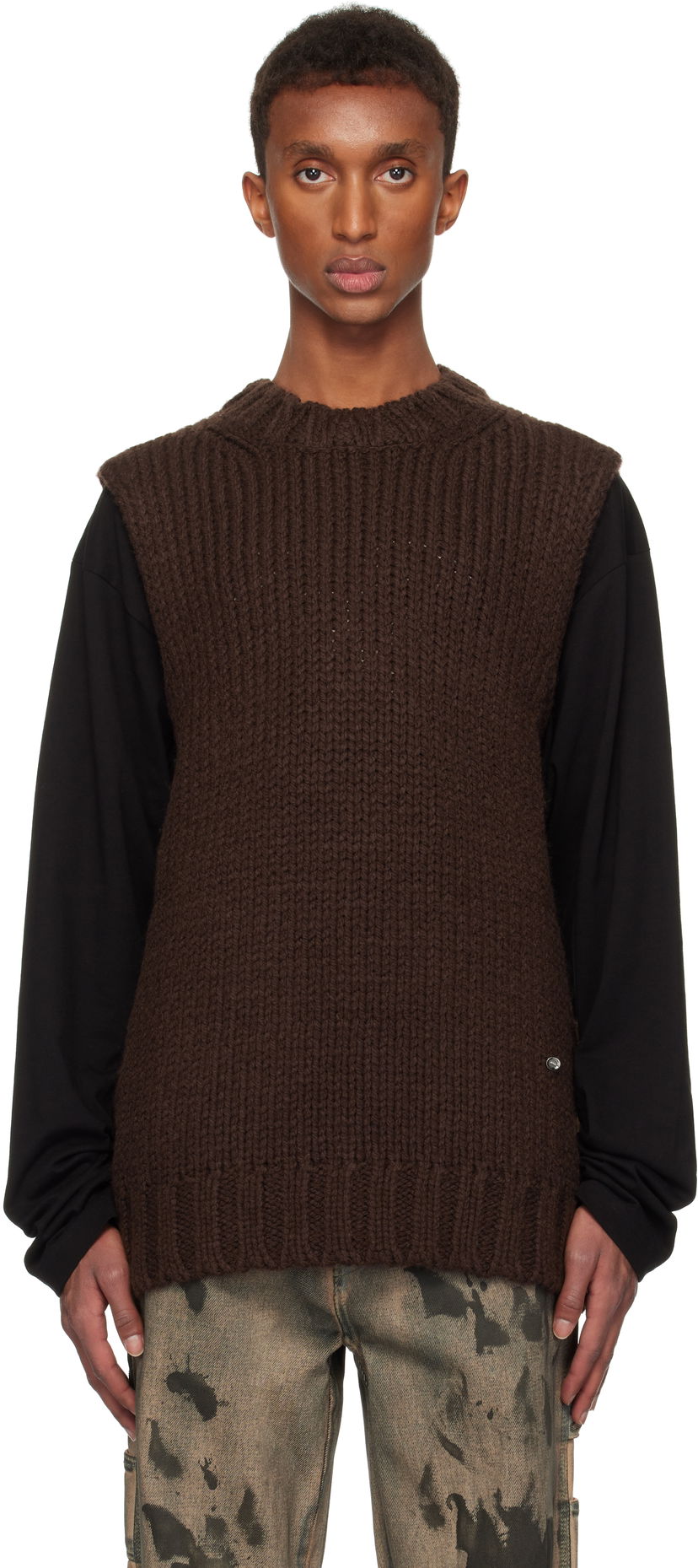 Džemper We11done We11done Sleeveless Knit Sweater Smeđa | WD-KT3-24-667-U-BR