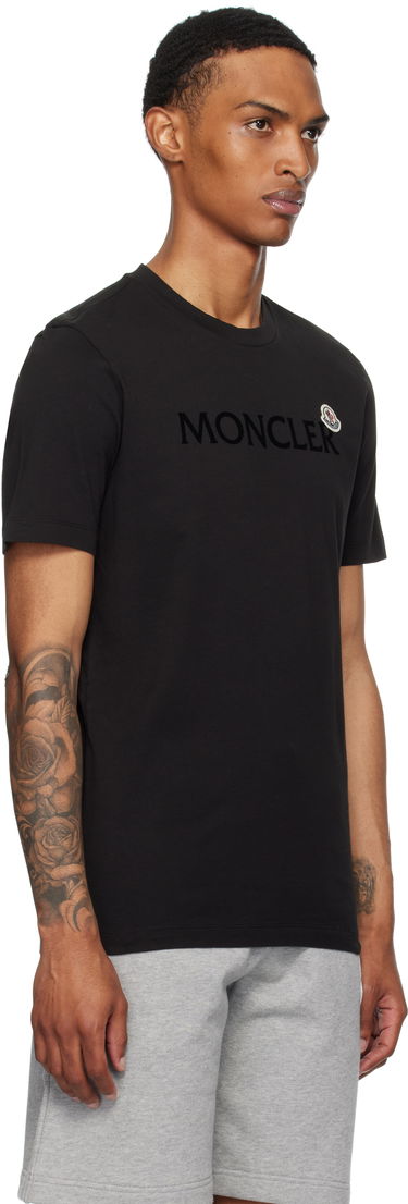 Majica kratkih rukava Moncler Moncler Flocked Logo Cotton T-Shirt Bijela | K20918C000368390T, 4
