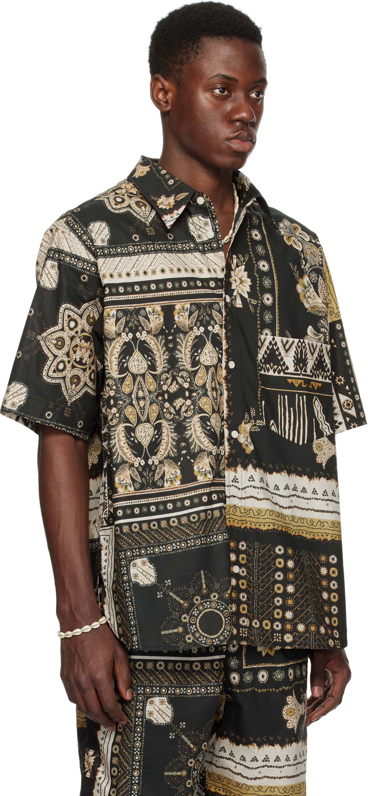 Košulja ISABEL MARANT Isabel Marant Garlonn Patchwork Print Shirt Crna | 25PCH0216HA-C1I09H, 1