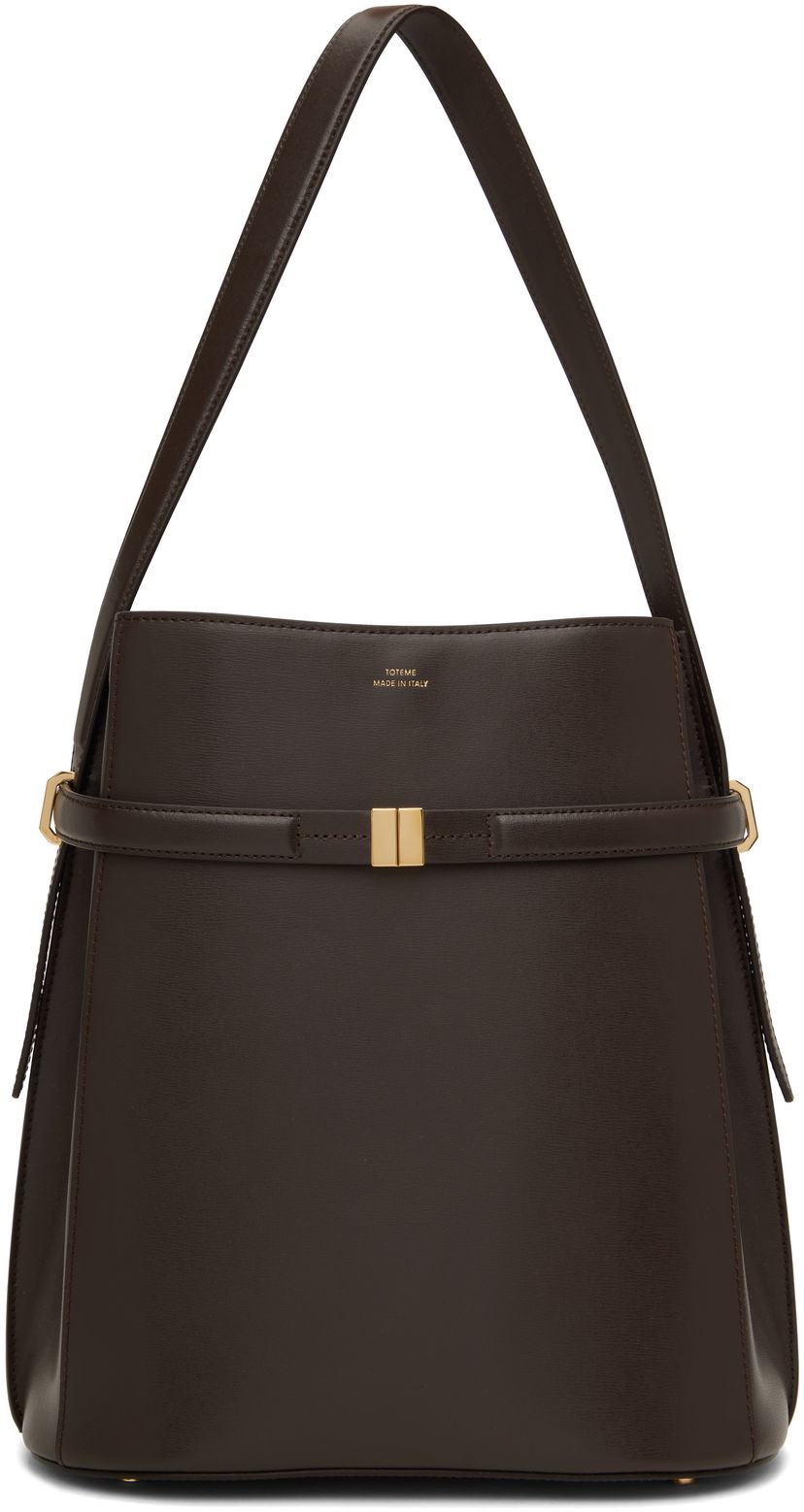 Ručna torbica TOTEME TOTEME Leather Bucket Bag with Belt Smeđa | 244-WAL0048-LE0025