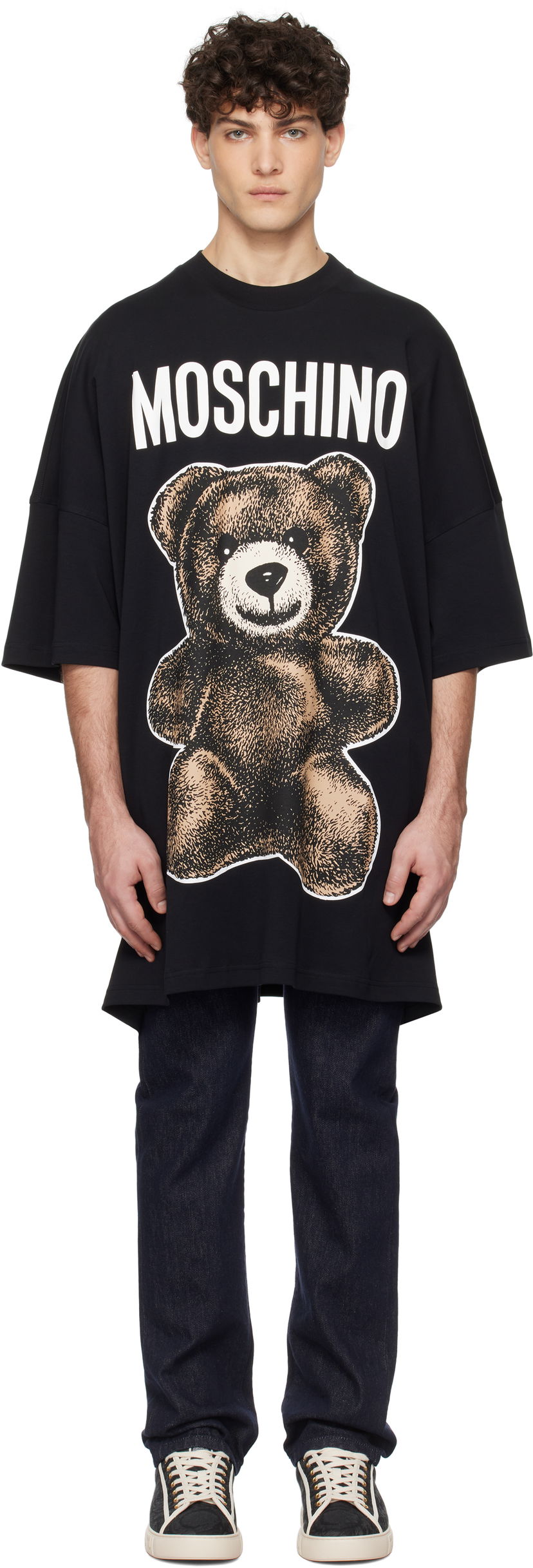 Majica kratkih rukava Moschino Moschino Oversized Teddy Bear Graphic Tee Crna | 251ZZV071202441555