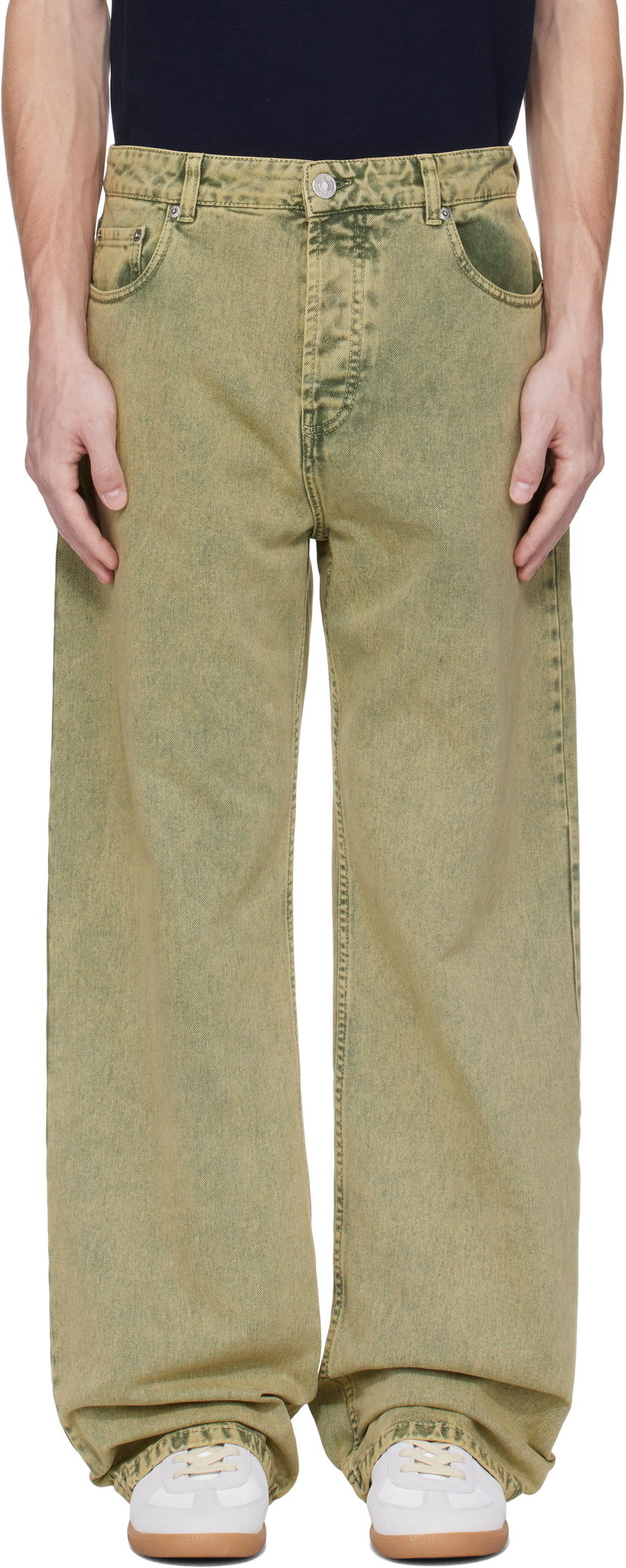 Jeans AMI AMI Paris Large Fit Jeans Žuta | HTR450.DE0064