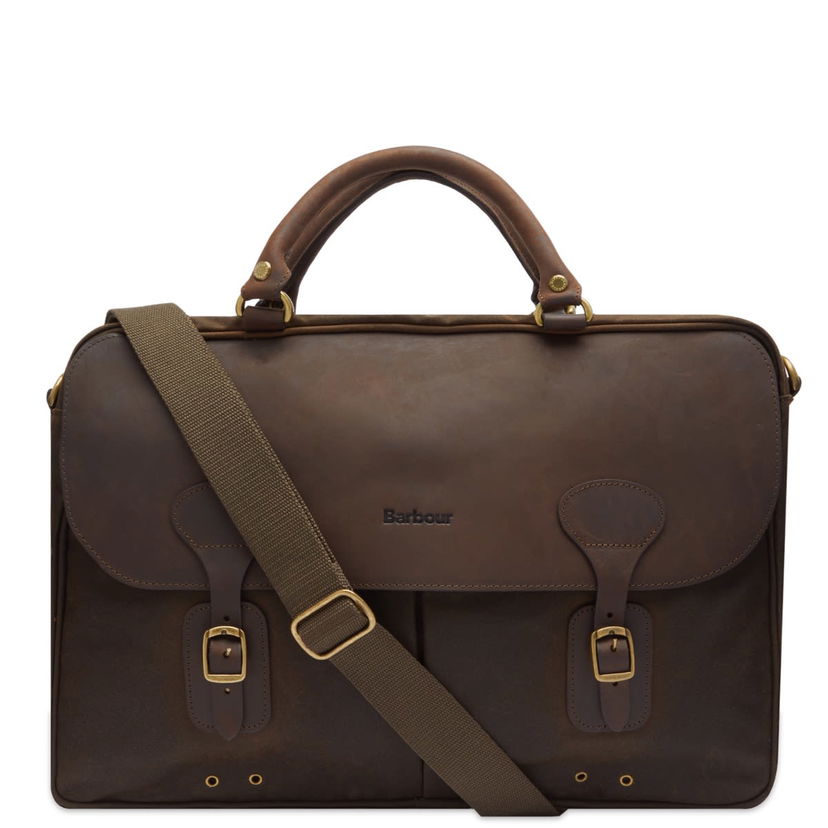 Torba za rame Barbour Wax Leather Briefcase Smeđa | UBA0004OL71