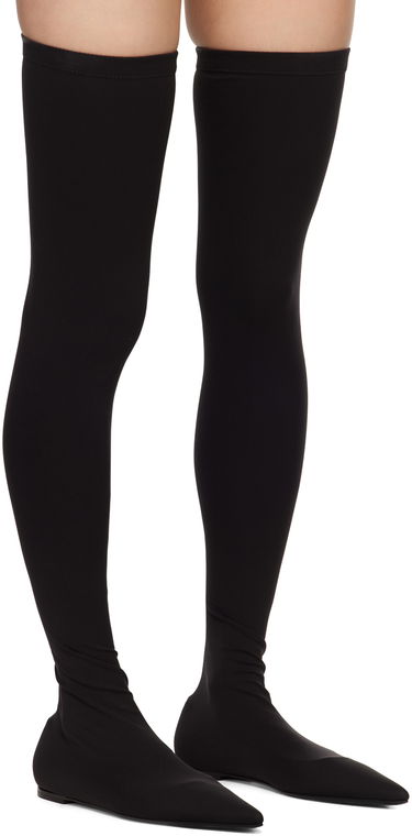 Tenisice i cipele Dolce & Gabbana Stretch Jersey Thigh-High Flats Crna | CU1115 AV590, 3