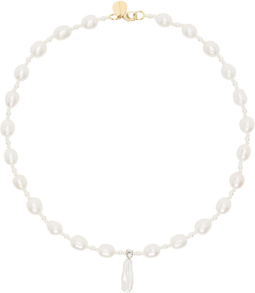 Ogrlica Simone Rocha Simone Rocha Staccato Pendant Pearl Necklace Bijela | NKS82 0913