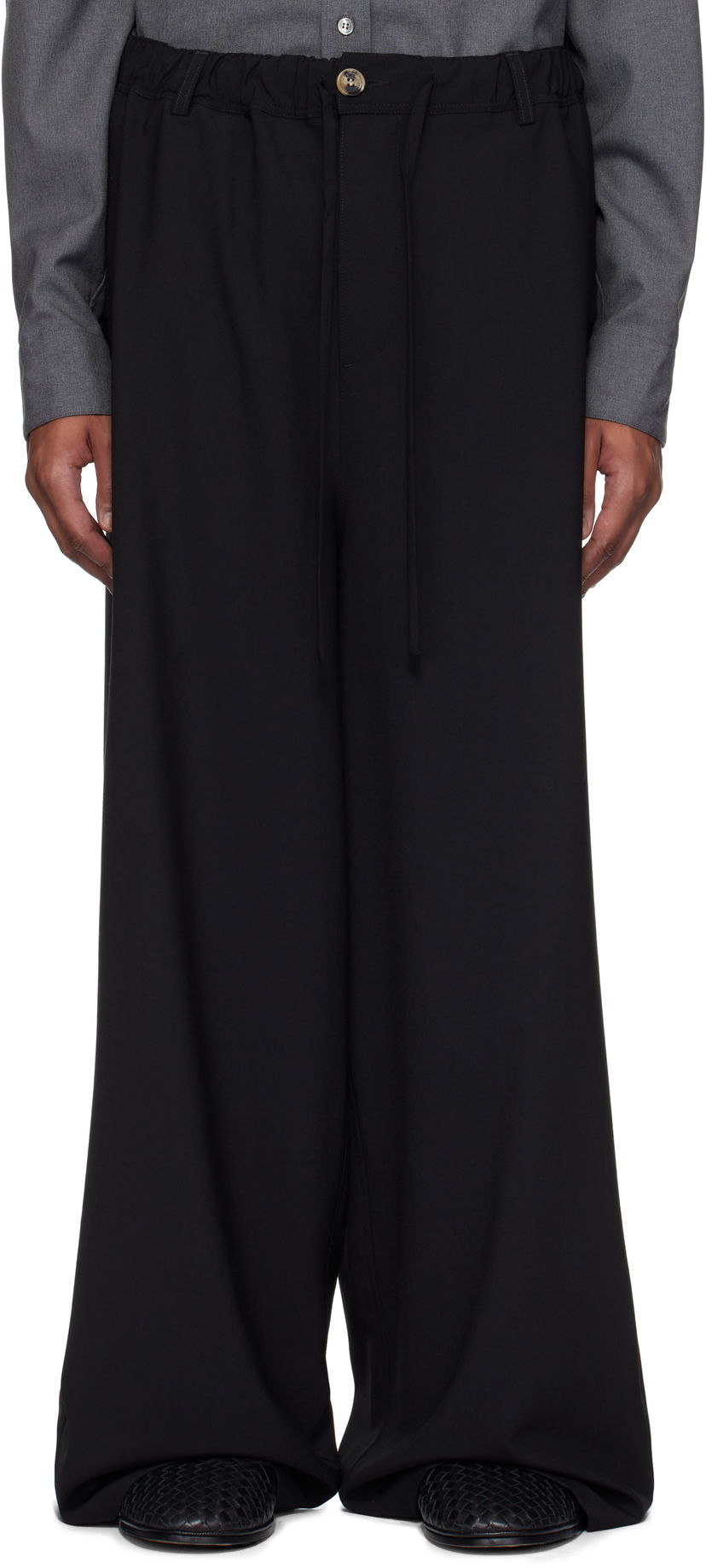 Hlače Marni Marni Wool Wide-Leg Trousers Crna | PUMU0290A1 UTP771