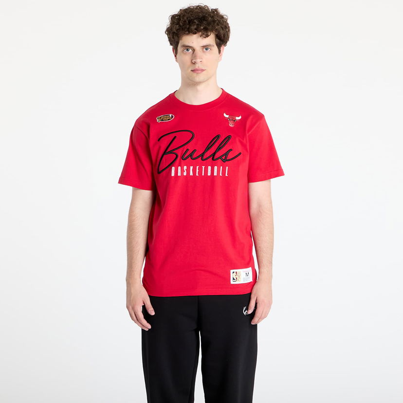 Majica kratkih rukava Mitchell & Ness Mitchell & Ness NBA Bulls Training Day Premium Vintage Logo Tee Crvena | FC9288-CBUSCAR