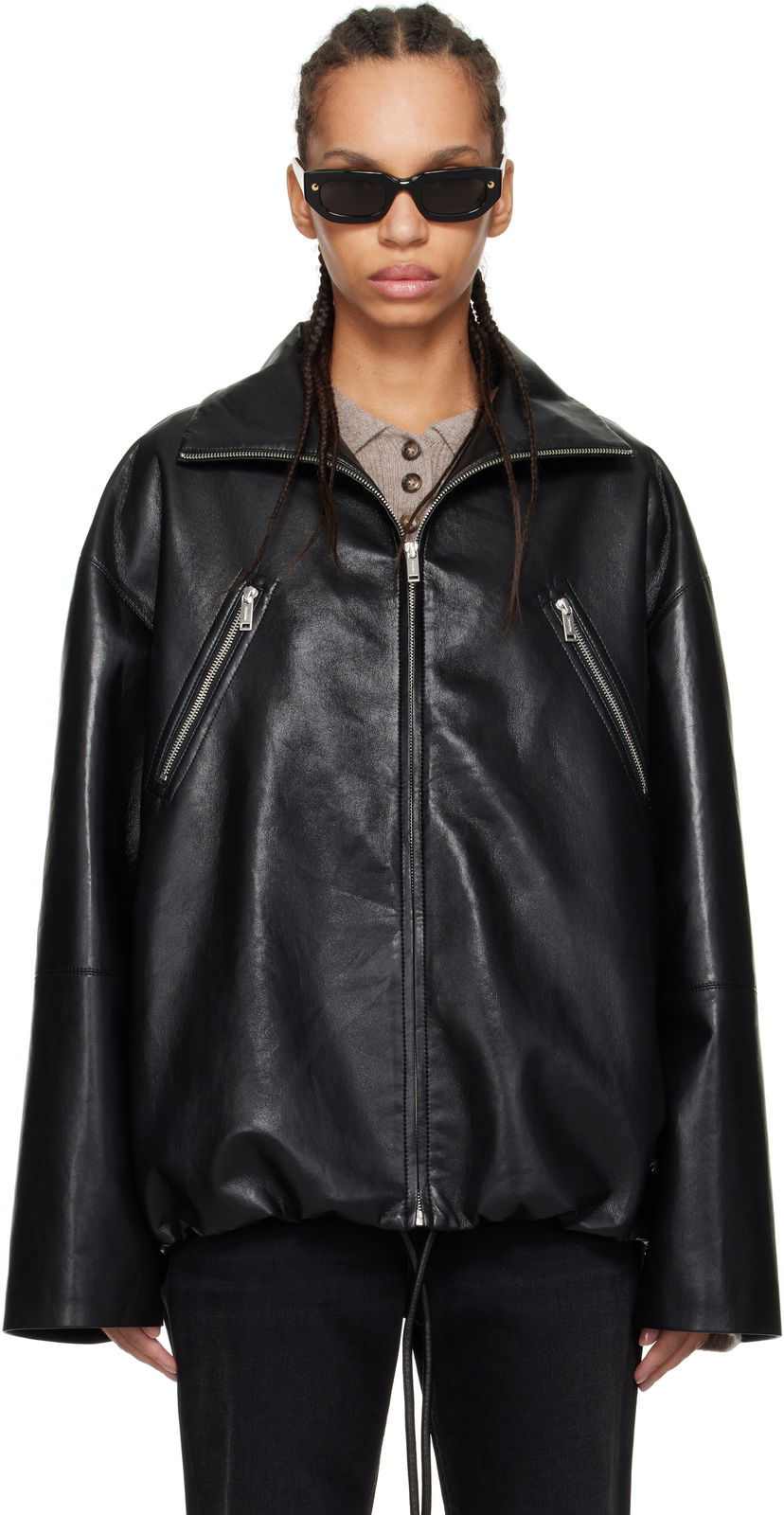 Jakna Nanushka Nanushka Aiman Faux-Leather Jacket Crna | NW25RSJK13999