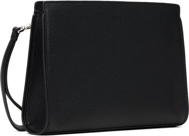 Novčanik BOSS BOSS Pebble-Grained Leather Wristlet Pouch Crna | 50548170, 1