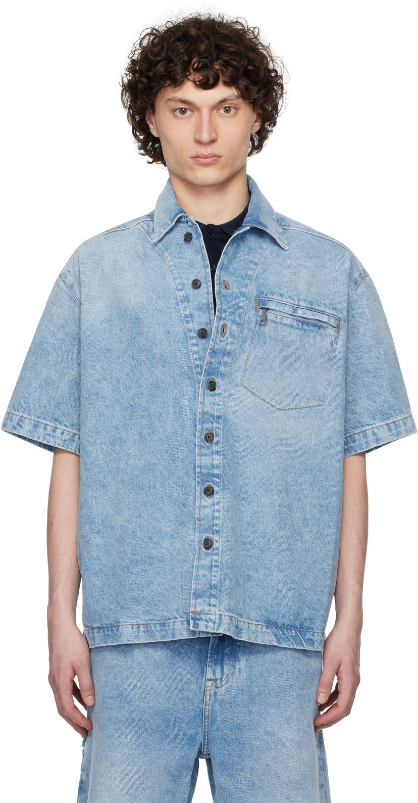 Košulja BOSS Faded Denim Shirt Plava | 50538203