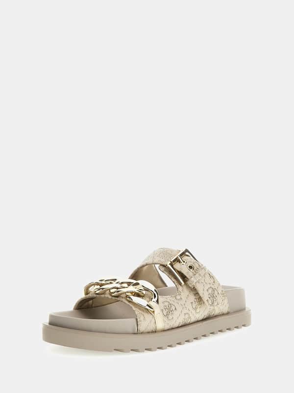 Odjeća GUESS Fadey 4G Logo Sandals Metalik | FLJFATFAL03