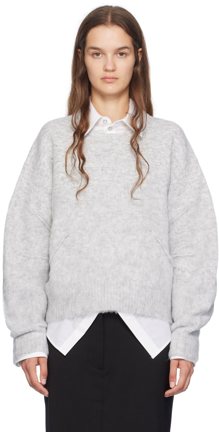 Džemper Helmut Lang Brushed Apex Designer Sweater Siva | O06HW706