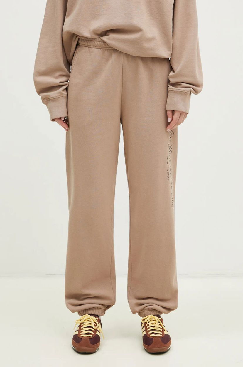 Trenirka Sporty & Rich Sporty & Rich NY Health Club Printed Sweatpants Smeđa | PA036512043BE05