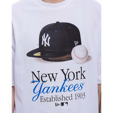 Majica kratkih rukava New Era New Era MLB NY Yankees Script Graphic Tee Bijela | 60596279, 1