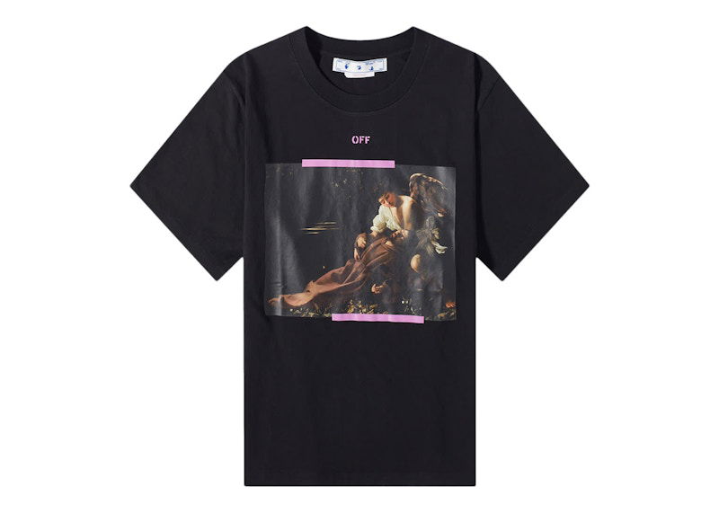 Majica kratkih rukava Off-White Arrow Caravaggio St Fran Slim Tee Black/Multi Crna | OMAA027S23JER0031034