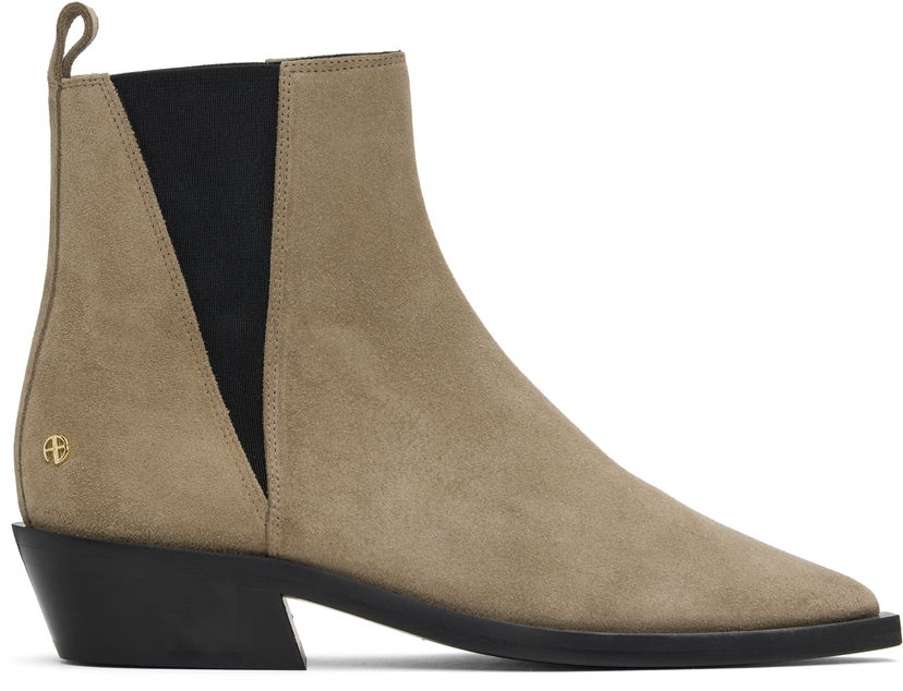 Odjeća Anine Bing Anine Bing Bekah Suede Flat Ankle Boots Bež | A-14-10197-TPU1