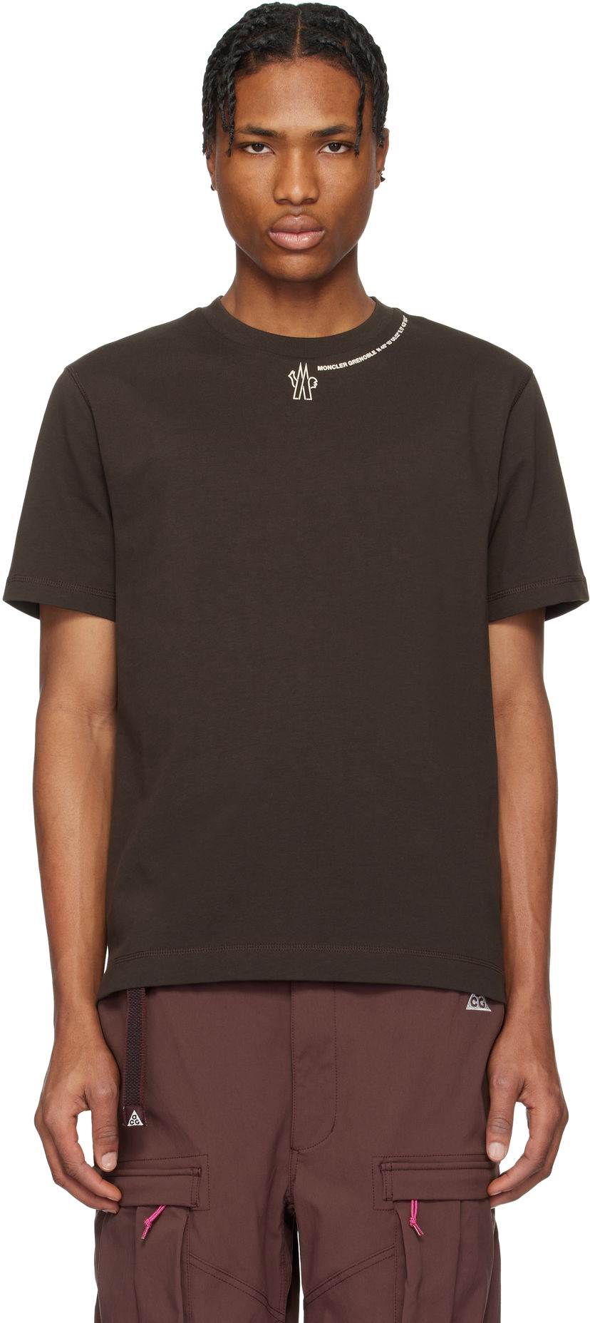 Majica kratkih rukava Moncler Moncler Grenoble Logo Cotton T-Shirt Smeđa | K10978C0000783927
