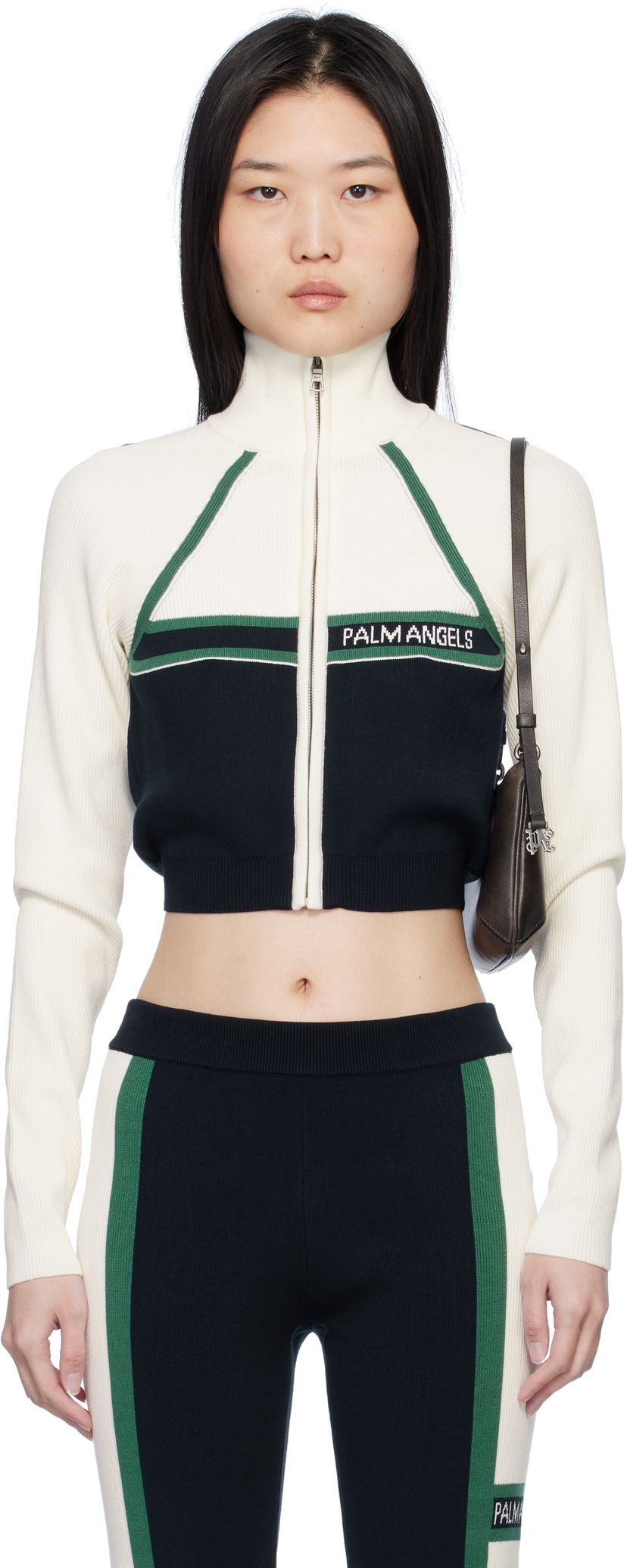 Jakna Palm Angels Racing Zip Jacket Bijela | PWHF033S25KNI0014603