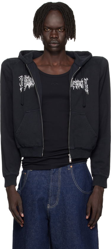 Dukserice VETEMENTS Vetements Cradle of Filth Logo Extreme Shoulder Zip-Up Hoodie Crna | UCF76ZU170B, 0