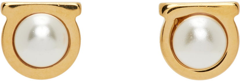 Naušnice FERRAGAMO Gancini Pearl Earrings "Gold" Metalik | 760121 - 696454