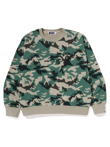 Džemper BAPE Woodland Camo Loose Fit Crewneck Zelena | 1J30-113-011