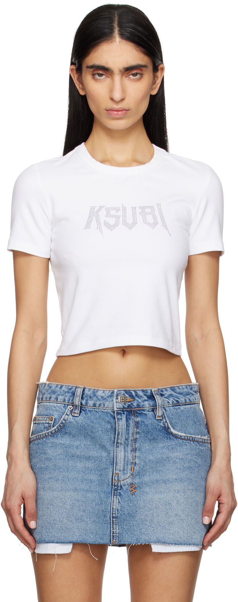 Crop top Ksubi Ksubi Kingdom Baby Cropped T-Shirt Bijela | WSP25TE006