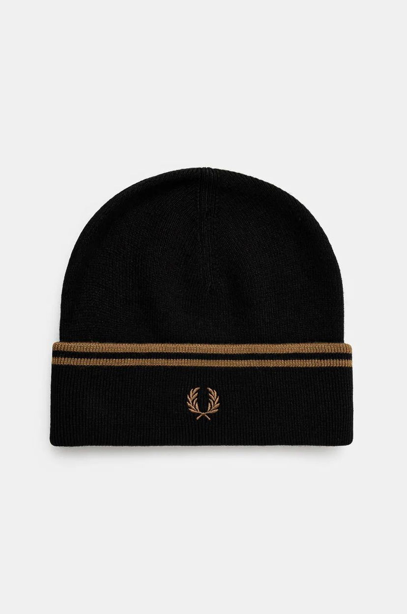 Kapica Fred Perry Twin Tipped Merino Wool Beanie Crna | C9150.S77