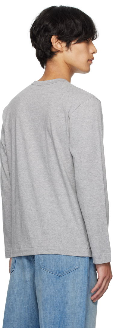 Majica kratkih rukava Comme des Garçons CDG PLAY Heart Patch Long Sleeve Tee Siva | AZ-T122-051, 2