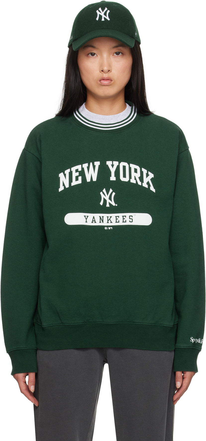 Dukserice Sporty & Rich Sporty & Rich '47 Edition New York Yankees Crewneck Sweatshirt Zelena | ST045505634GR10