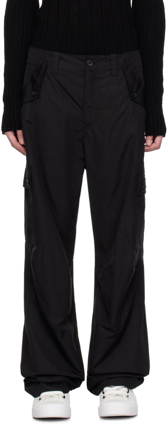 Cargo hlače Dolce & Gabbana Black Plaque Cargo Pants Crna | GV3OHTFU5PY