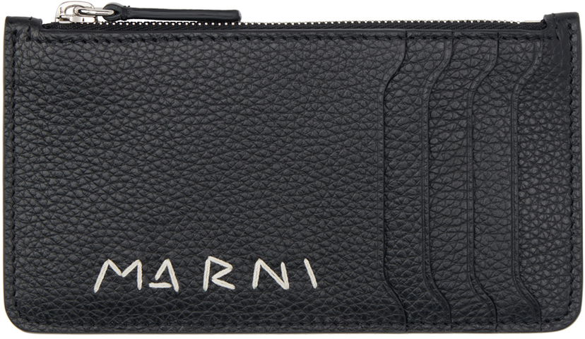 Novčanik Marni Leather Card Holder Crna | PFMI0103U1 P6533
