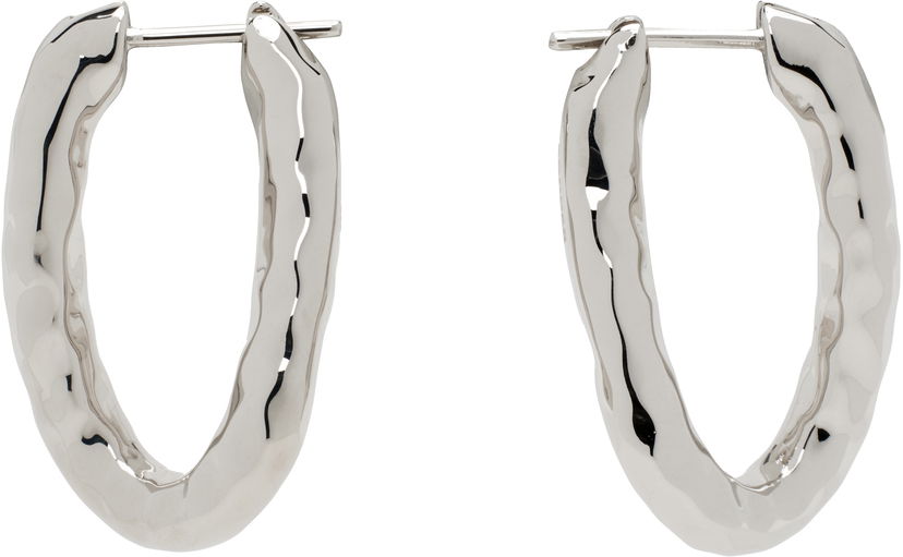 Naušnice Jil Sander Jil Sander Molten Hoop Earrings Metalik | J11VG0256_P6959