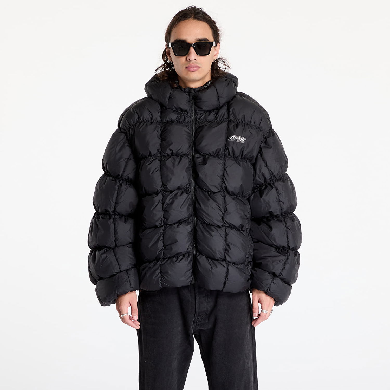 Pernata jakna Karl Kani Jacket Sport Patch Square Quilted Puffer Jacket Black XL Crna | 60760019, 0