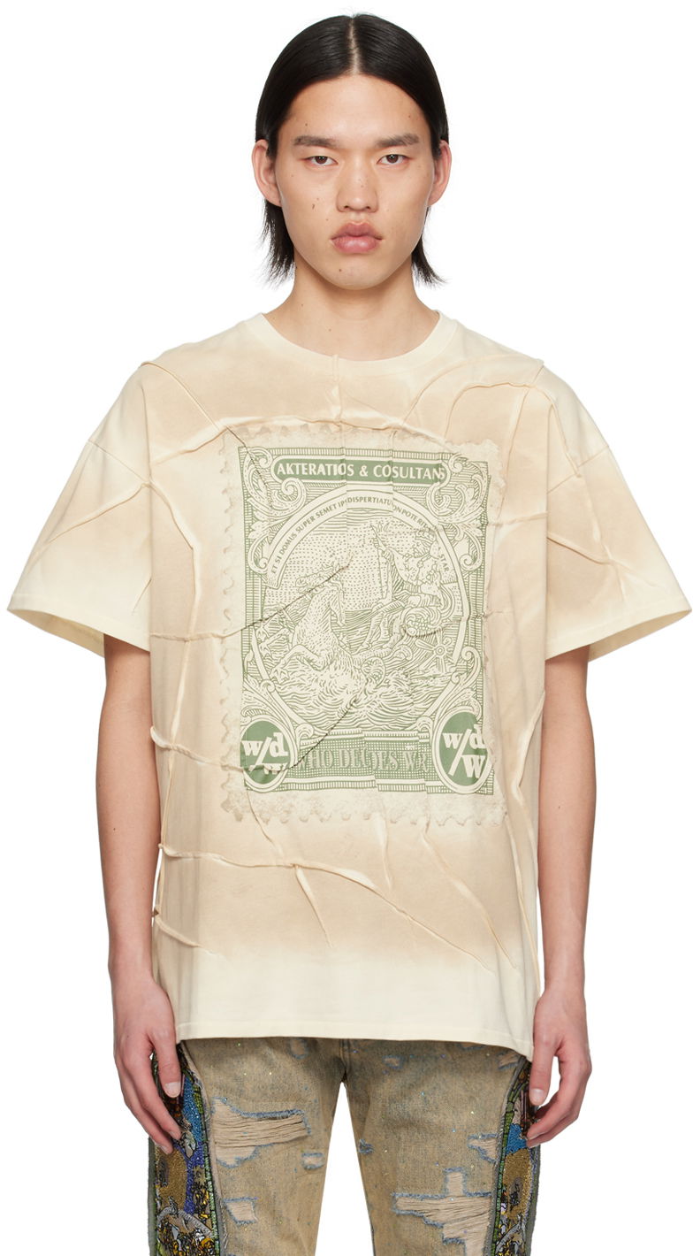 Majica kratkih rukava Who Decides War Currency Graphic Panelled T-Shirt Bež | 1110110019SS24