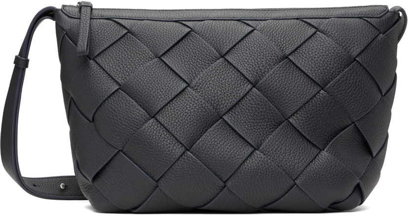 Torba za rame Bottega Veneta Bottega Veneta Diago Medium Woven Leather Shoulder Bag Tamnoplava | 795125 V4FV1 4211