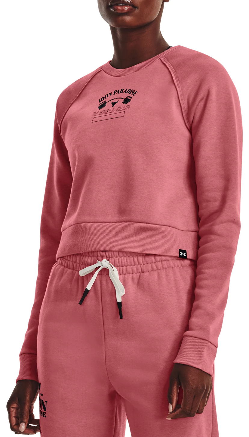Dukserice Under Armour Project Rock Gym Fleece Cropped Sweatshirt Ružičasta | 1373600-600