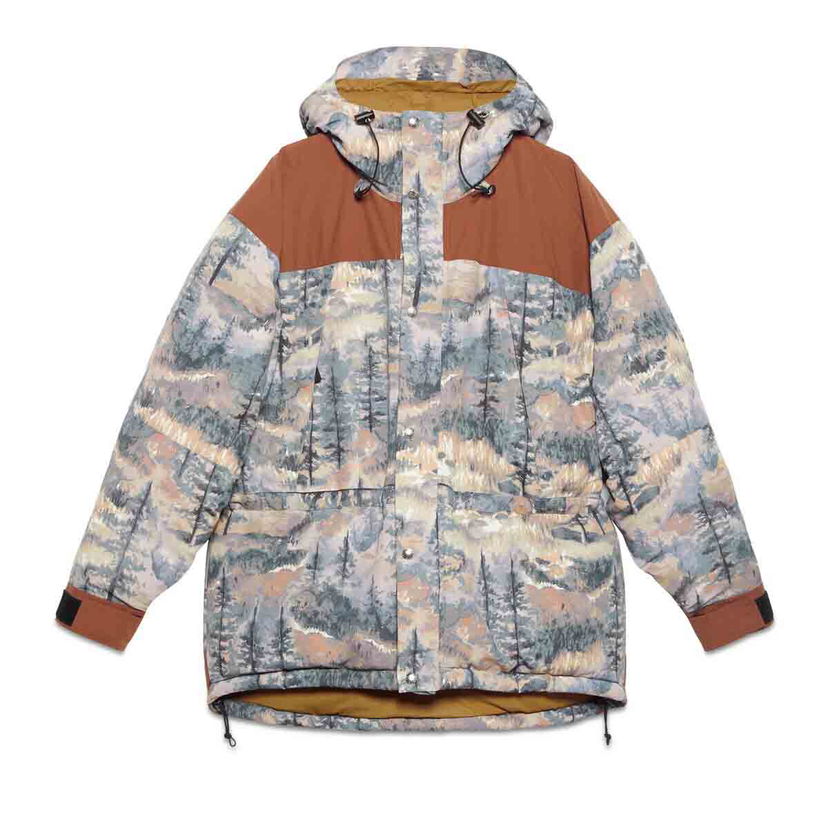 Pernata jakna Gucci The North Face x Padded Jacket Forest Print Siva | 670890 XAADF 3412