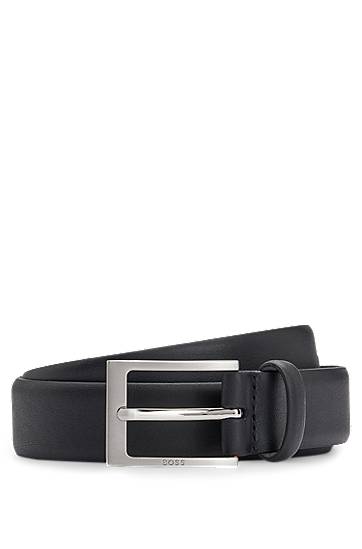 Pojasevi BOSS BOSS Nappa Leather Belt with Buckle Crna | 50481068