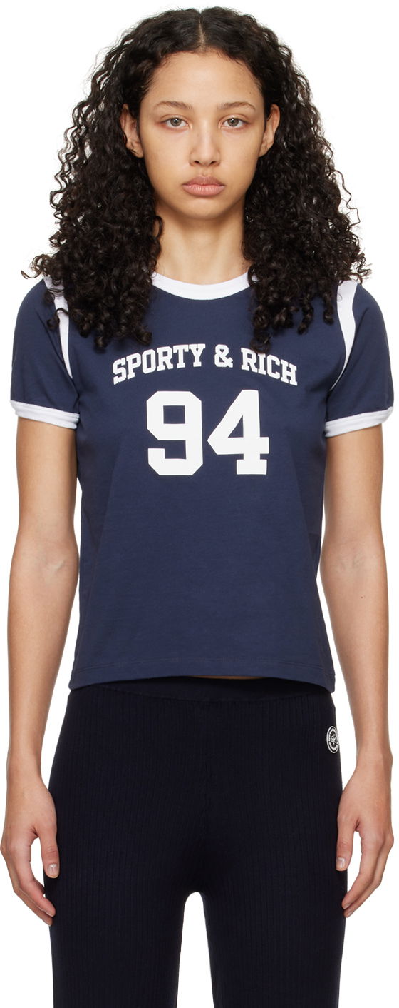 Majica kratkih rukava Sporty & Rich SR '94' Sports T-Shirt Tamnoplava | TSAW2396NA