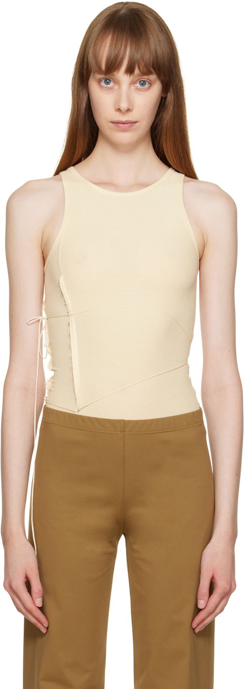 Majica bez rukava Baserange Baserange Tie Bodysuit Bež | ONTI-RB-WI22