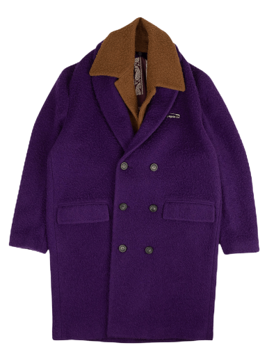Kaputi Palm Angels Double Breasted Fuzzy Brown Coat Ljubičasta | PMEA078E196200063800