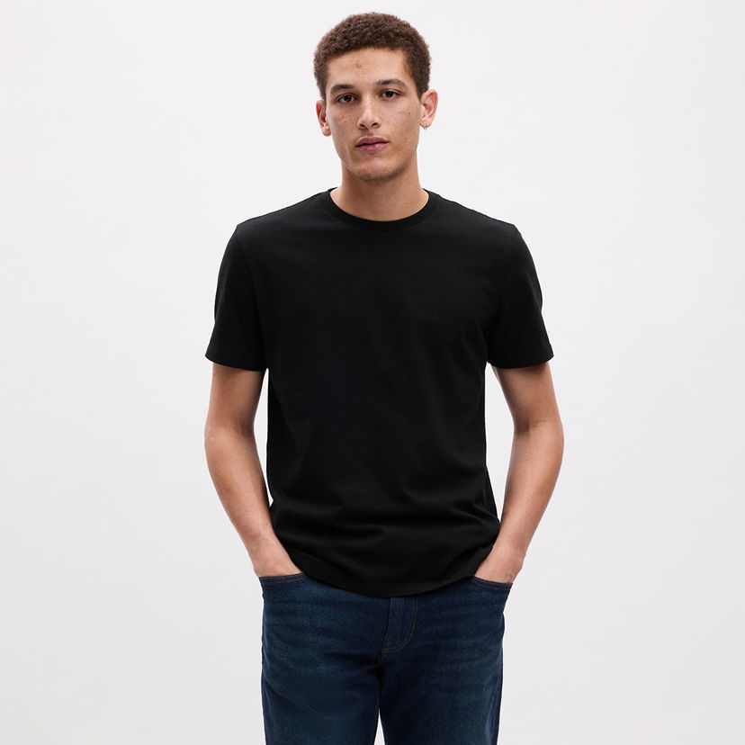 Majica kratkih rukava GAP Basic Tee True Black V2 2 Crna | 440775-02