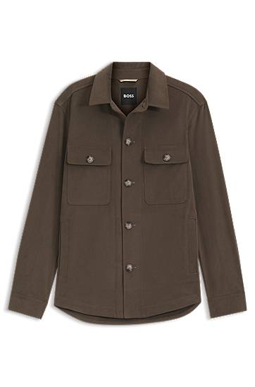 Košulja BOSS BOSS Relaxed-Fit Stretch Cotton Overshirt Zelena | 50551684
