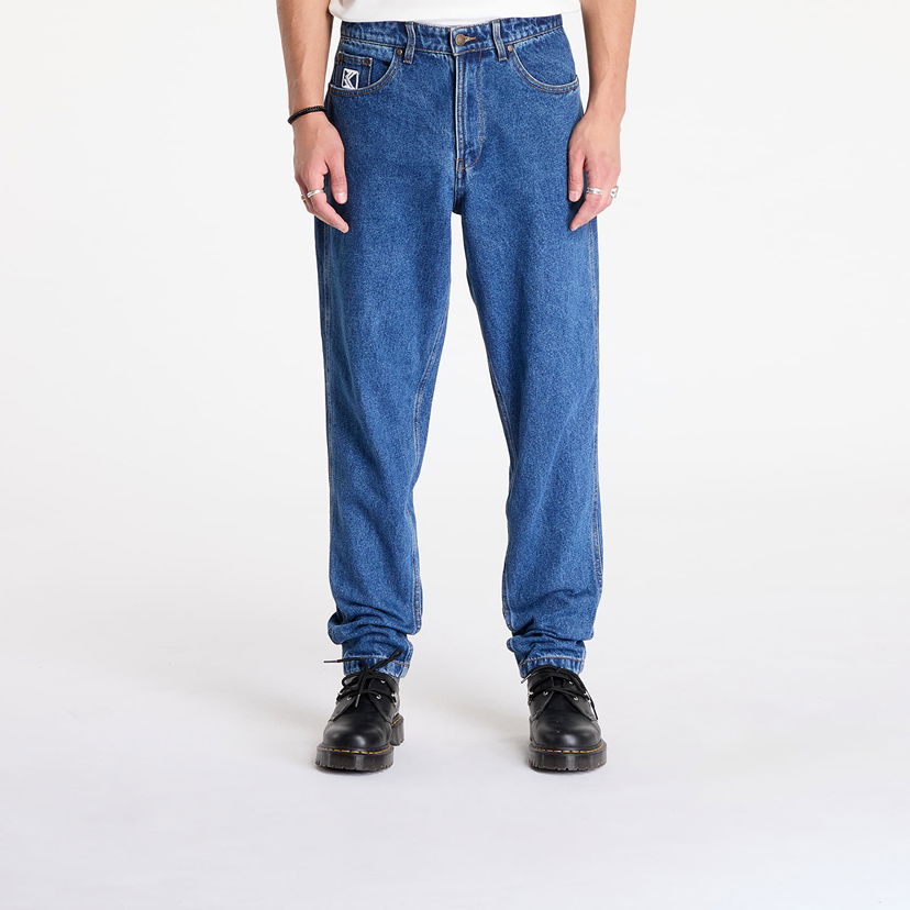 Hlače Karl Kani Pants KK Small Signature Tapered Five Pocket Denim Dark Indigo 32 Plava | 6000480