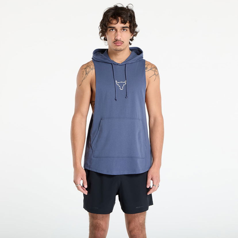 Dukserice Under Armour Project Rock Sleeveless Hoodie Plava | 6005048-044