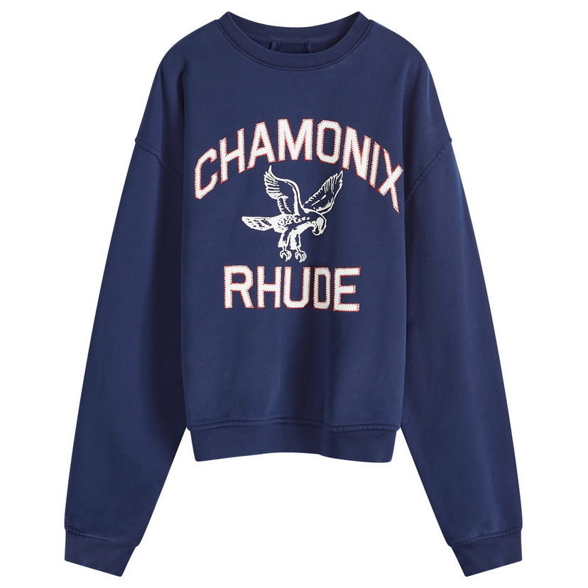 Dukserice Rhude Chamonix Eagle Graphic Sweatshirt Plava | RHPF24ST13012