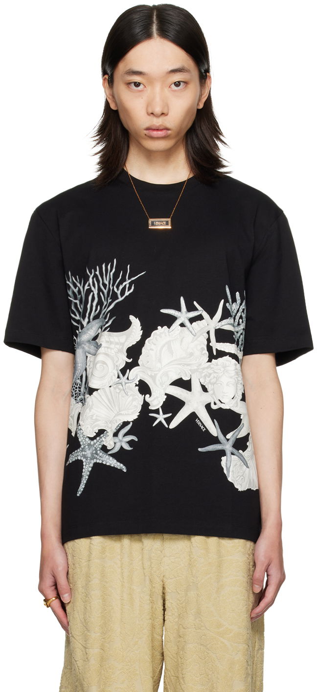 Majica kratkih rukava Versace Black Barocco Sea T-Shirt Crna | 1013302_1A11409