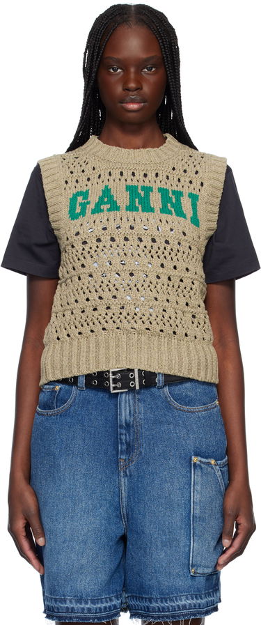 Džemper GANNI GANNI Knit Vest Bež | K2428, 0